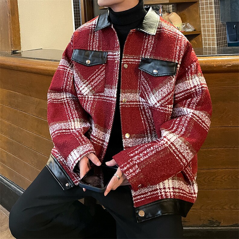 秋季新款男士格子夹克韩版简约外套上衣服 A071-JK09-P110图片