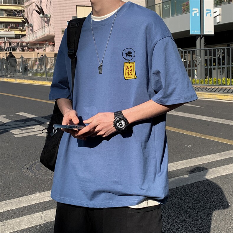 DX17016-P20纯棉短袖t恤男大码半袖打底衫宽松体恤衫港风,男装T恤,电商A040