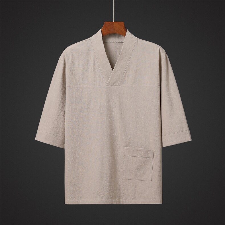 风棉麻T恤男可定制印花图案短袖新款可做工作服T840-P45，男装T恤，星座313B-4（原星座309A-1）