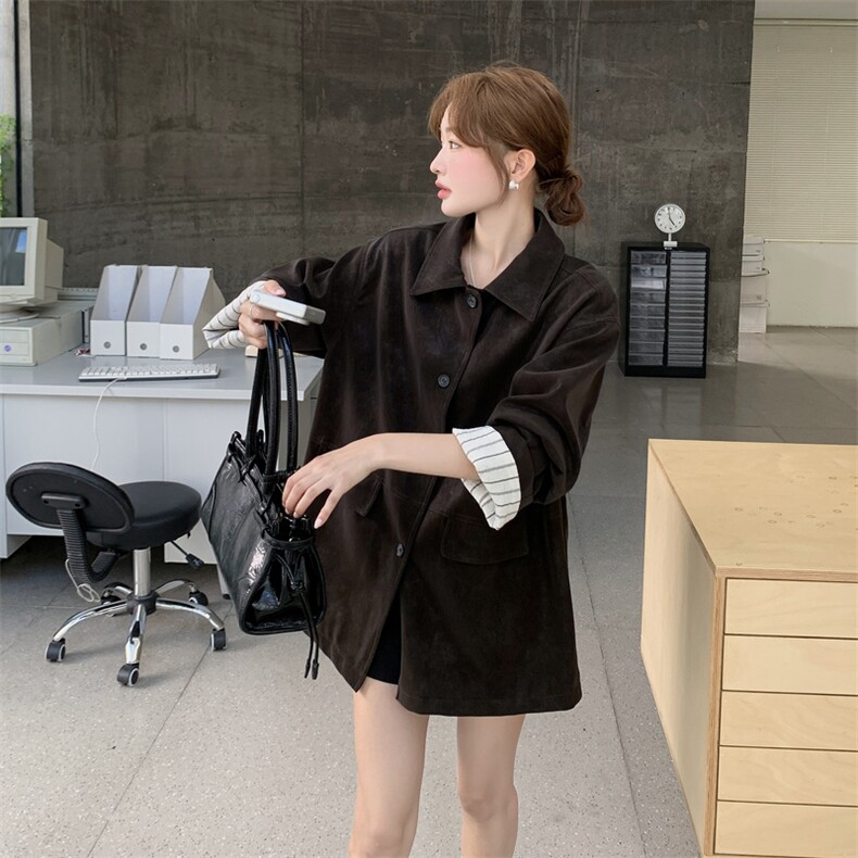 新品休闲宽松PU皮外套5586-P175-K288,女装皮衣,2C275
