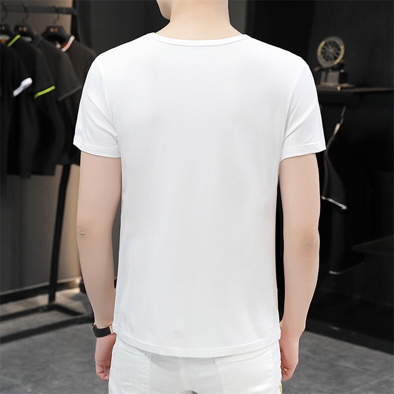 夏男韩版修身丝光棉短袖青少年重工高端中东钻T恤A158-T1926,男装T恤,星座310B-3