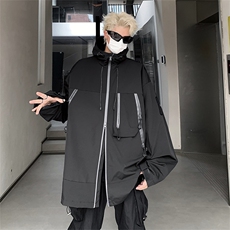 秋装拉链高街美式连帽夹克机能飞行服外套冲锋衣JK08532-P63，男装夹克，星座308B-1