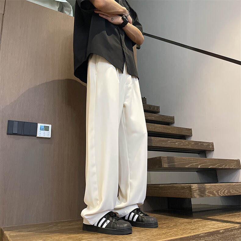 2025春季新款垂感休闲裤男宽松直筒九分裤纯色百搭西裤K227-P50,男装休闲裤,电商B278