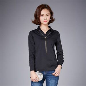 时尚百搭长袖衬衫女秋季新款韩版修身显瘦气质上衣打底衫图片
