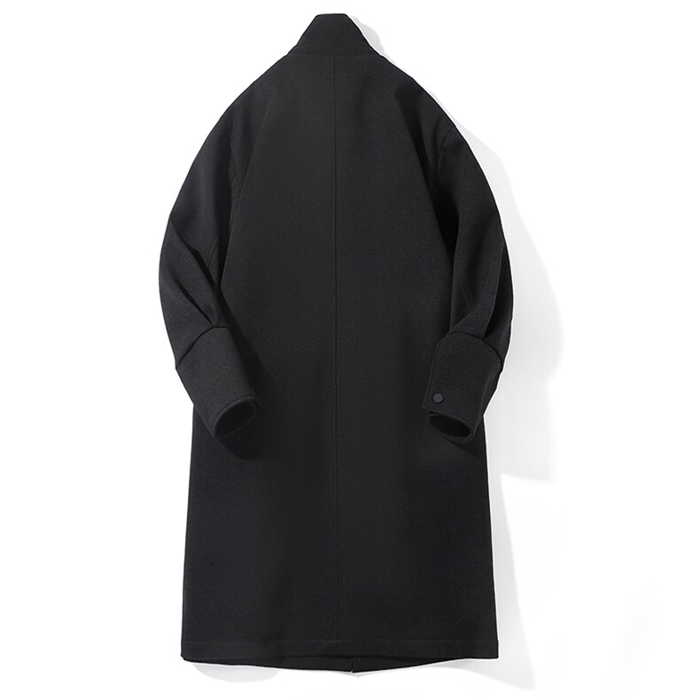 大货假两件精品-毛呢男大衣男风衣男中长款大码F760-P135白底B,男装风衣,星座401