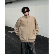 8XL-M美式复古棒球服外套男特大码潮牌双拉链立领夹克衫JK005P85，男装夹克，电商B312