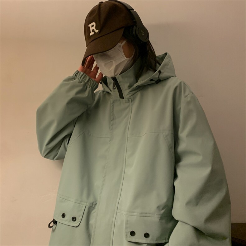 新款连帽冲锋衣夹克男山港风潮流宽松休闲外套A238-JK2305-P68图片