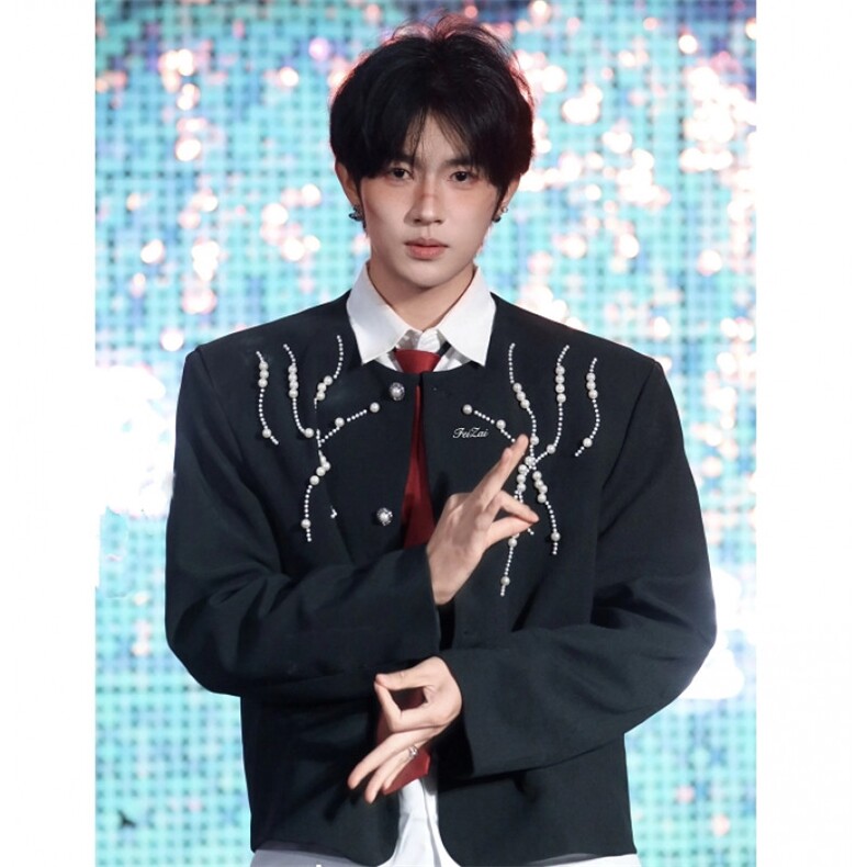 （自家图现货）小众钉珠设计高级痞帅垫肩西服男6017-P105，男装西服，星座910-5