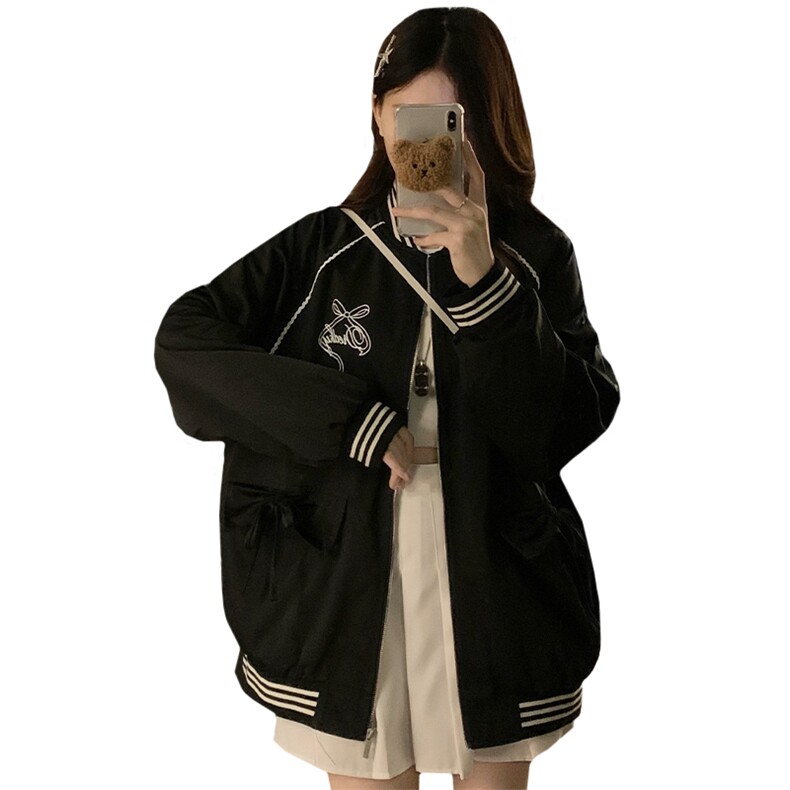 秋季新款黑色棒球服外套美式复古学院风宽松夹克上衣C823-P88,男装夹克,星座911-2(原星座613-2）