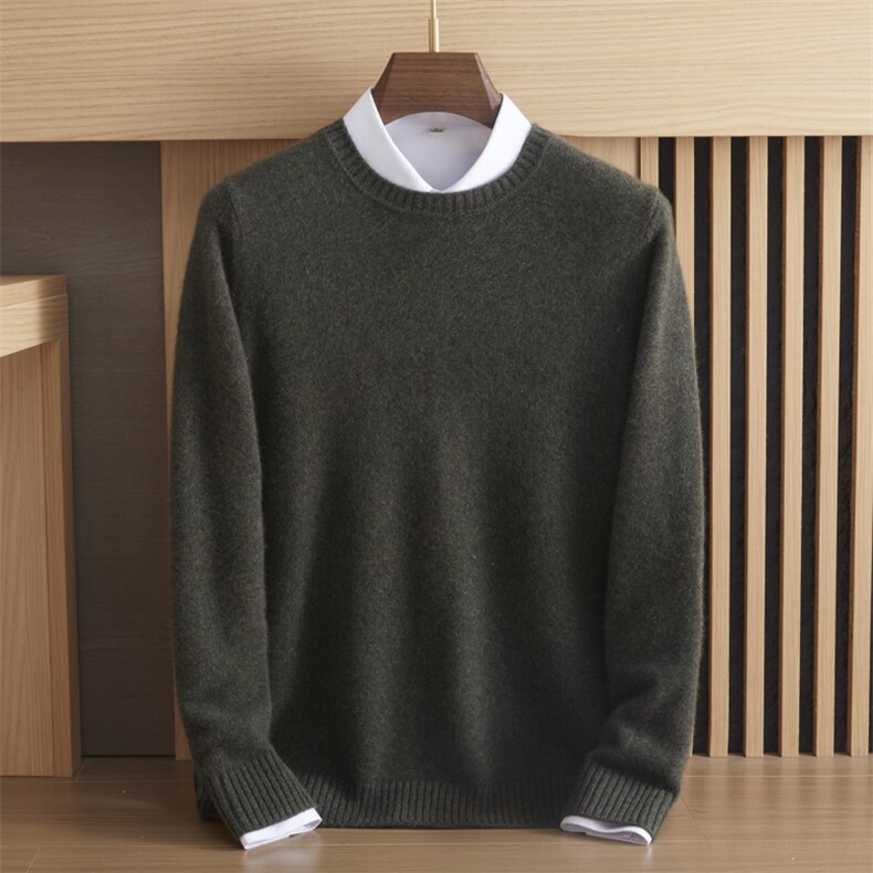 羊绒针织衫男毛线衫2024年秋季圆领羊绒衫，男装羊绒套衫，绒誉暖羊绒