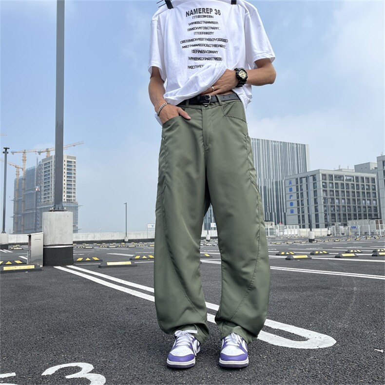 夏秋新款男士时尚潮流立体裁剪大口袋休闲裤慵懒风阔腿裤K026/P40,男装休闲裤,星座506