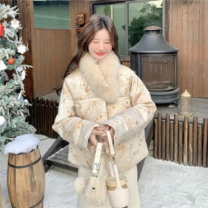 现货）带毛领新中式90白鸭绒羽绒服103-F192-P285-418图片