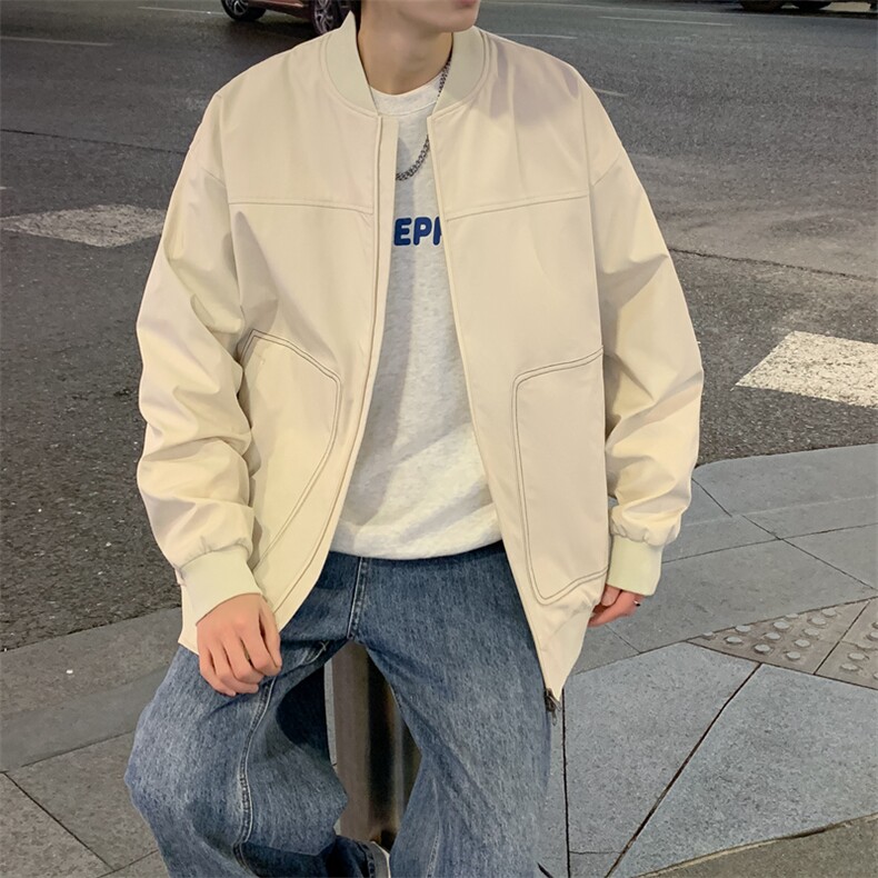 棒球服外套男春季美式vintage潮牌男装宽松飞行员夹克JK170-P73,男装夹克,星座308B-2