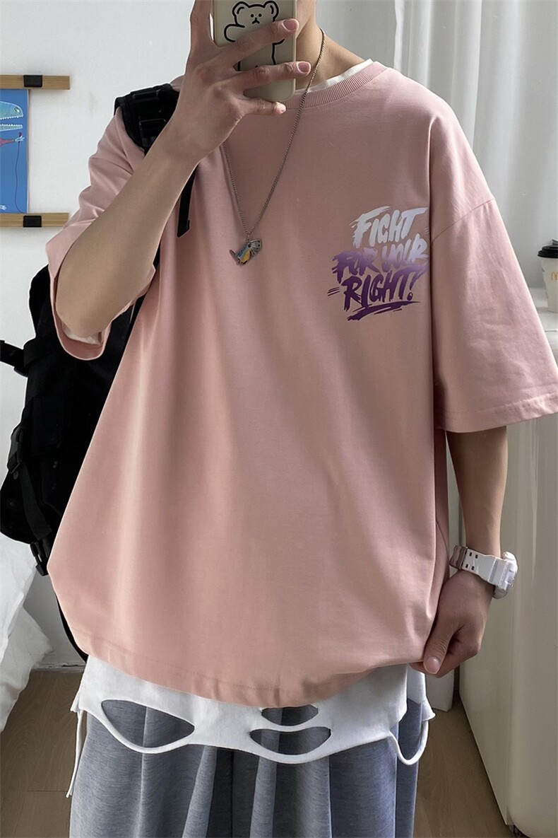 夏上新2023中性风运动纯印花短袖T恤男女同款1166-P38控价58,男装T恤,电商A441-1