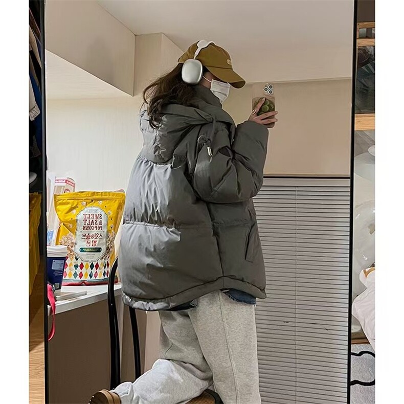 爱心短款羽绒棉服2025新款时尚百搭情侣款面包服韩版女设计感外套,男装棉衣,星座506A