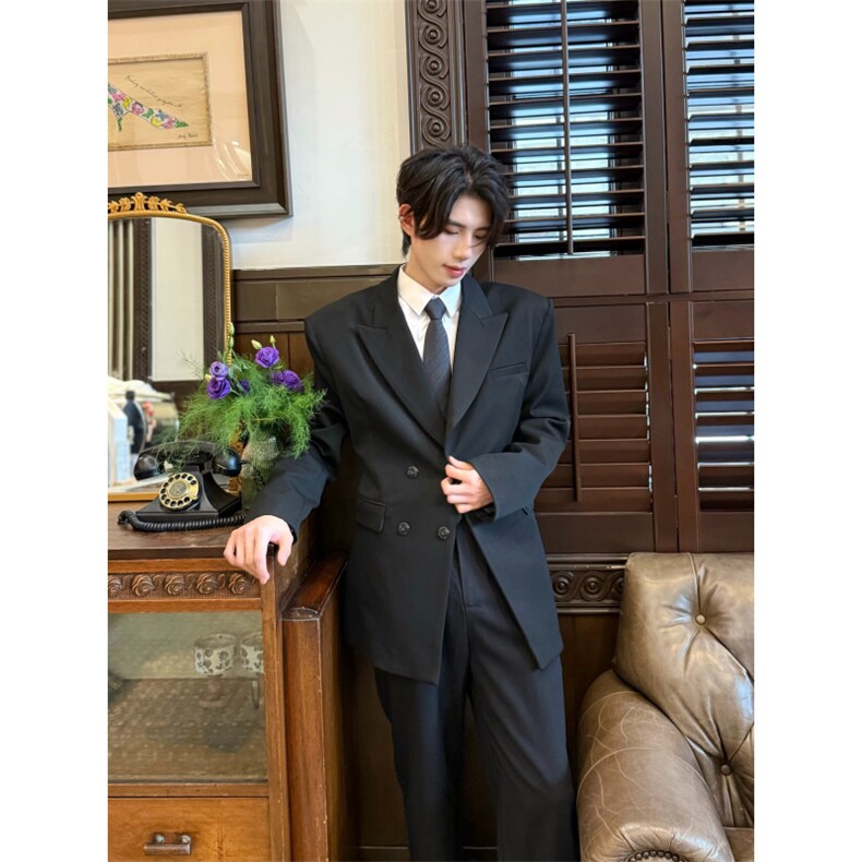 C316XZ5120P98春装新款黑色西服时尚黑色修身个性西装休闲,男装西服套装,电商C316