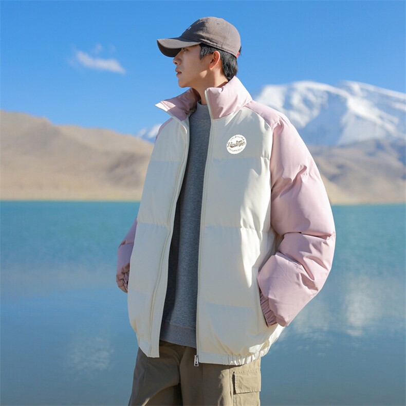 现货抖音得物可供视频三防加厚羽绒拼接棉衣外套面包棉服86627,男装棉衣,电商A486
