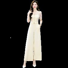 2023夏季新款套装女显瘦女神范阔腿裤套装女时尚气质两件套，女装套装/套裙，米雪儿