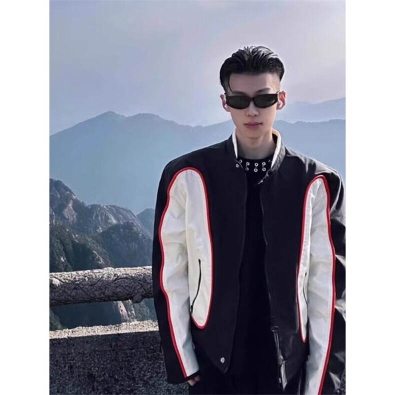 美式复古短款机车服外套高级感赛车飞行员夹克 JK35 特P55图片