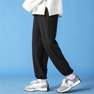 夏季大码港风束脚抽带日系学生青少年潮流百搭九分裤男K9163P35，男装休闲裤，电商B226