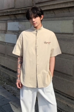 肌理感短袖立领衬衫男5XT3033-TP3558夏凉感印花新中式衬衣，男装衬衫，电商A102