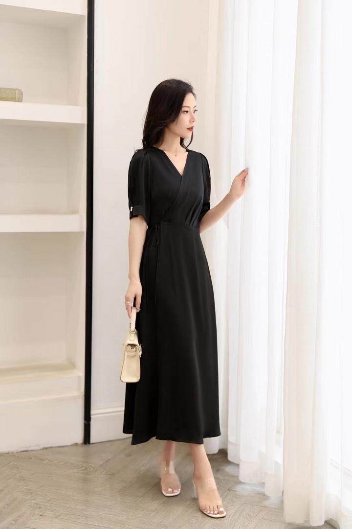 现醋酸缎连衣裙，女装连衣裙，伊丽叶