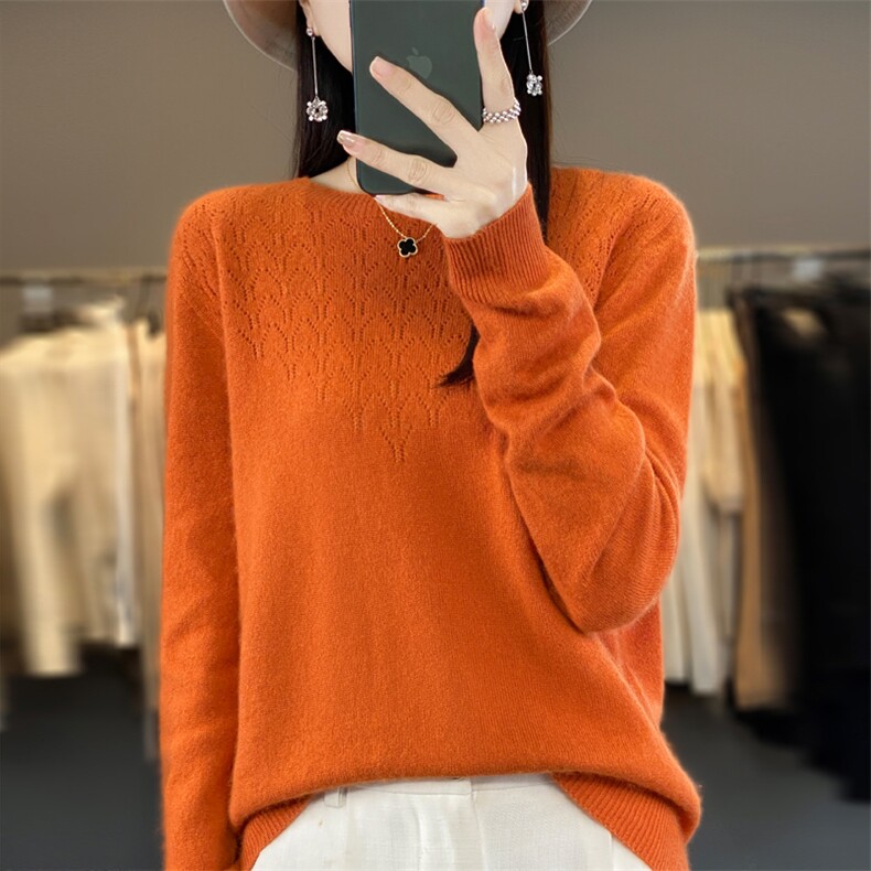 一线成衣无缝2025秋冬羊毛衫女圆领显瘦毛衣内搭针织打底衫羊绒衫,女装羊毛衫,大美人包芯纱店