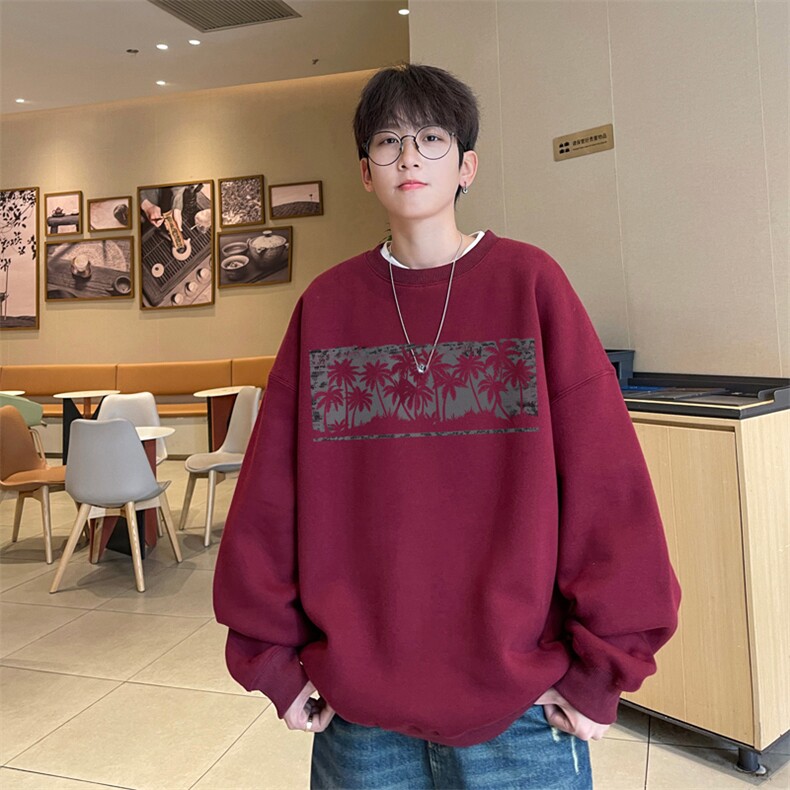 ！圆领卫衣男装港风长袖T恤男外套男WY230-特P23,男装T恤,电商B367
