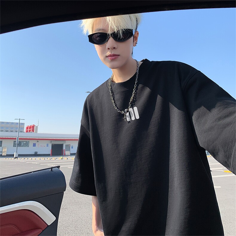 抖音得物直播短袖T重磅260克TB5107批28纯棉220克T5107P22控38，男装T恤，电商C408(原B339-1)