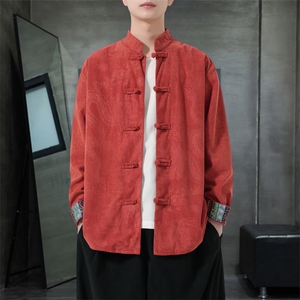 男士衬衫外套灯芯绒夹克盘扣立领风 XZ1512-2512-P55图片