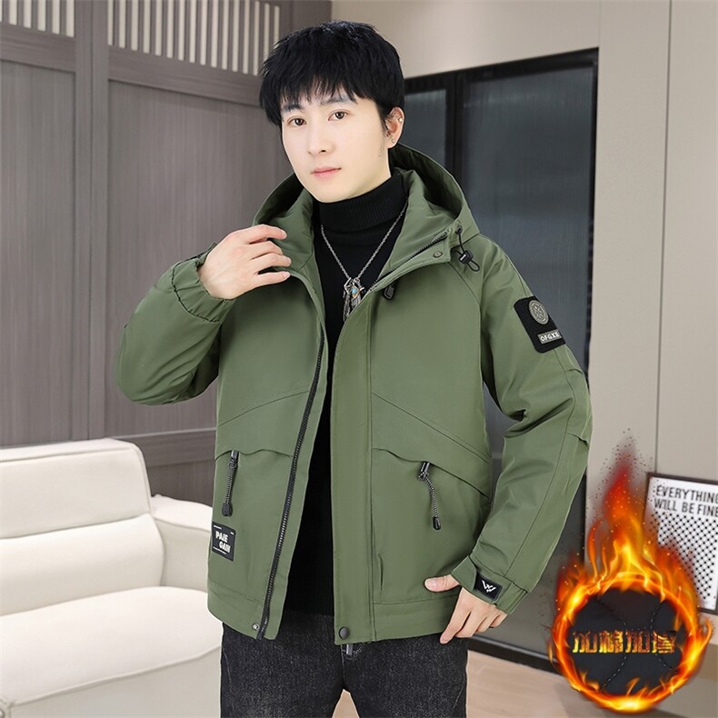 秋冬季二棉夹棉外套新款男士帅气连帽夹克潮流时尚男秋装棉衣，男装夹克，星座715-3