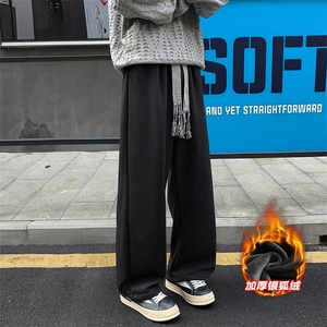 新款时尚加绒银狐绒编织绳拖地束腿休闲裤裤男K1033J加绒-P45控78图片