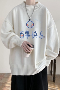 半高领毛衣男士大码针织衫男毛线衣男 M18183-P45 加绒款-P65图片