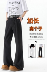 美式高街弯刀裤微喇裤子男款190cm115高个子加长直筒西裤KZ058P50，男装休闲裤，电商B312