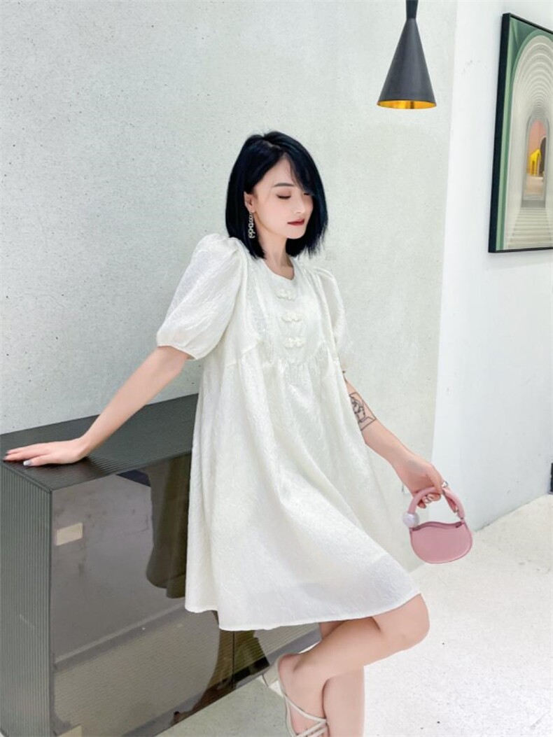 重工订珠韩版宽松连衣裙，女装连衣裙，天使公主