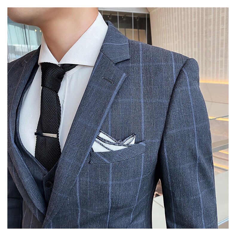 质感款西装男套装三件套西服礼服商务绅士W2038-P295,男装西服套装,星座1012
