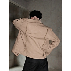废土机车风双拉链皮衣加棉加厚高品质外套常规P128加棉P148，男装皮衣，电商B319