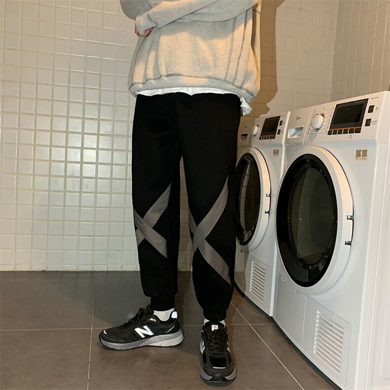 港风加绒加厚卫裤男宽松束脚大码运动裤子QT5070，男装休闲裤，星座810(原QT5070)
