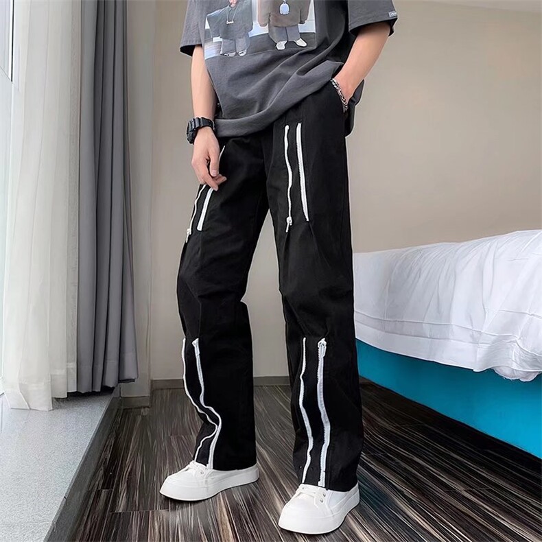 高街vibe风工装裤男ins潮牌嘻哈宽松直筒美式休闲长裤K07089-P40图片