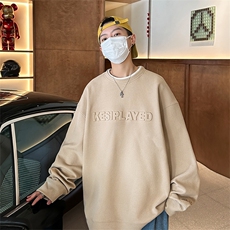TC51-TP35控价48-港风2024春季新款钢印假两件上衣男华夫格卫衣，男装卫衣，电商A102-1