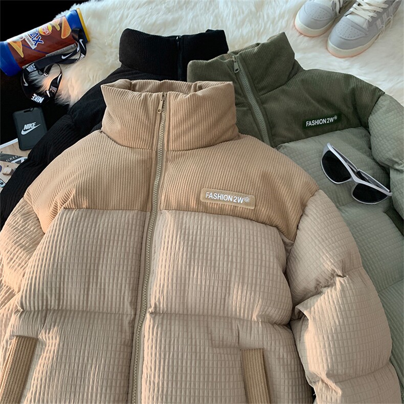 平铺新款潮牌棉袄外套玉米格加厚棉衣面包服A436-0899-P80,男装棉衣,电商A436