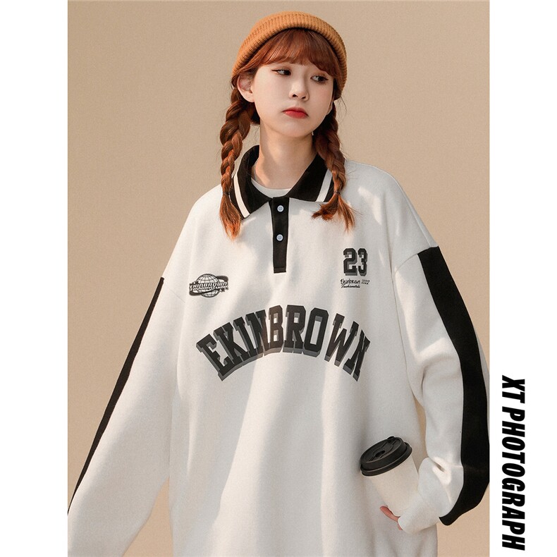 中性风POLO领卫衣女情侣大码M-5XL休闲套头卫衣男外套类C7720P55，男装Polo衫，星座227-7