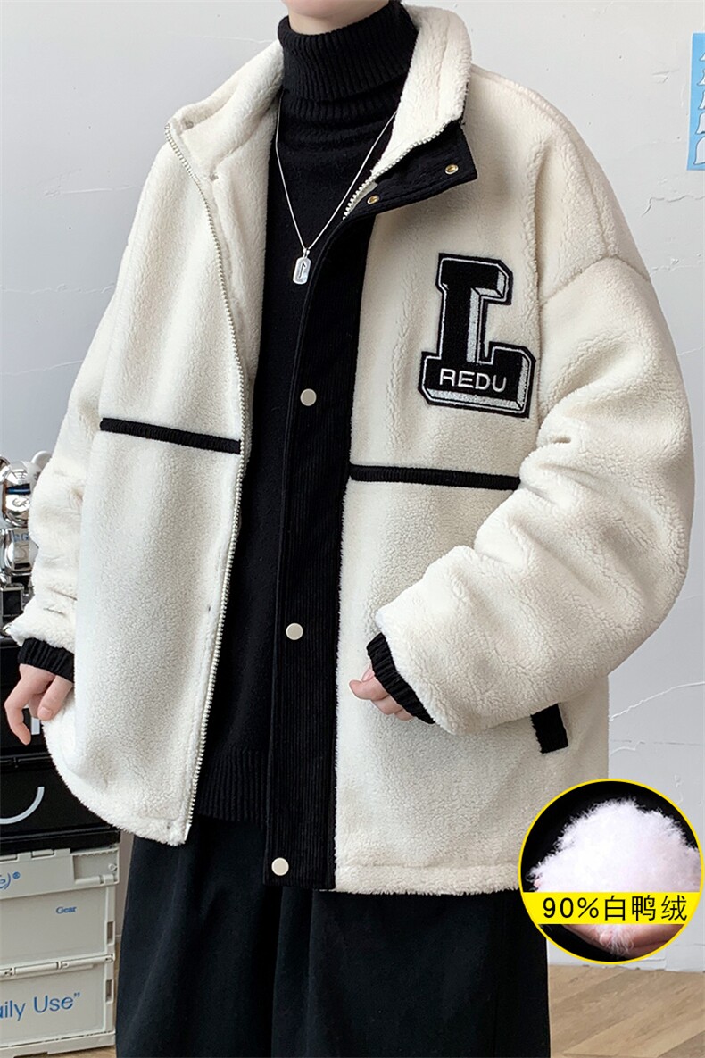 冬装青少年羊羔绒外套加绒加厚刺绣羽绒服男女8103-P185控价258,男装羽绒服,电商A441-1