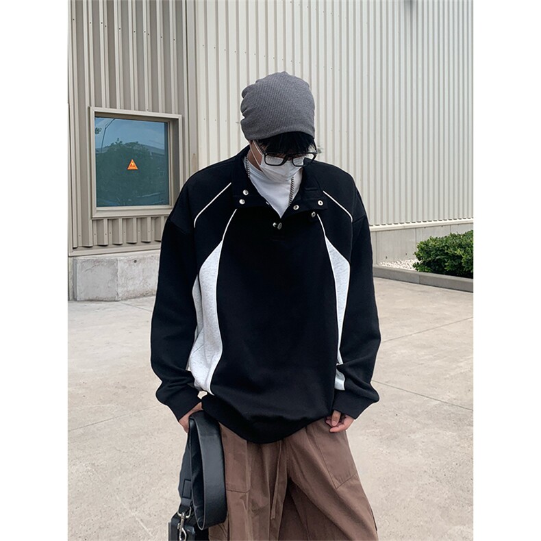 秋季设计感美式休闲男女宽松休闲百搭高级感卫衣W4695-特价P44,男装卫衣,电商A007