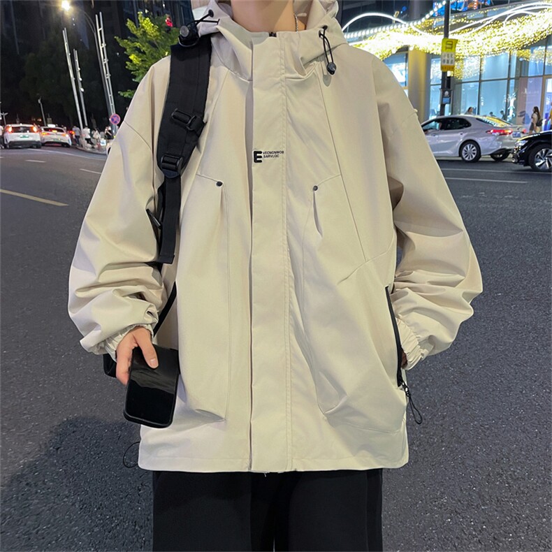 A950-P60春秋季新款冲锋衣外套男士2023潮牌连帽防风夹克上衣,男装夹克,星座512-6