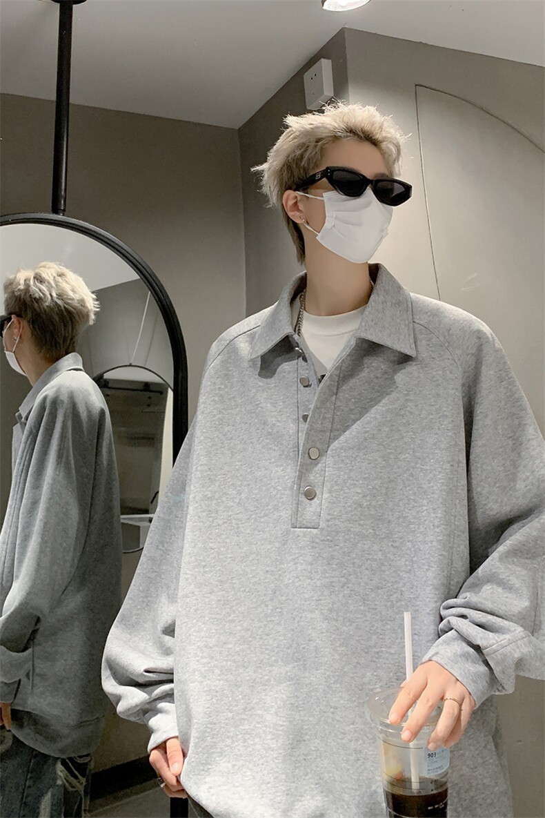新款潮流运动外套秋装韩版vibe男女同款翻领卫衣HY630TP48控78,男装卫衣,电商A102B