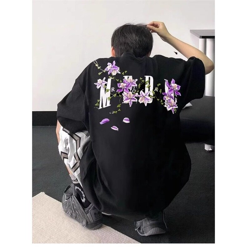 高品质纯棉短袖-宽松落肩款-白墨印花,男装T恤,星座506A