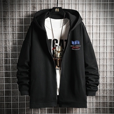 KS21014-P38连帽开衫卫衣男运动外套大码班服网格挂拍，男装卫衣，电商A040A