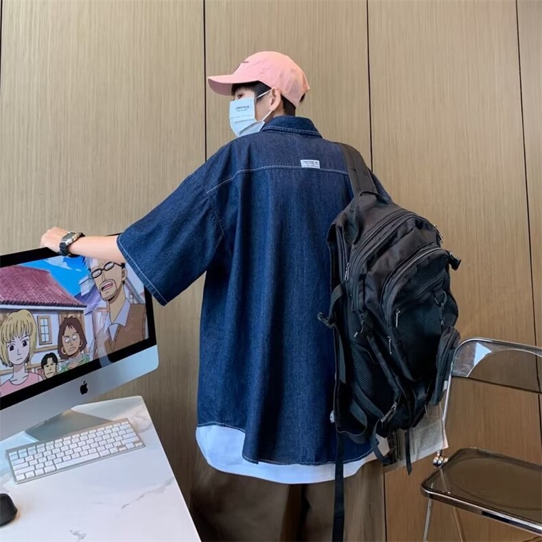 夏季新款衬衫潮流慵懒男方领衬衫AC1190P38,男装衬衫,星座1116-2