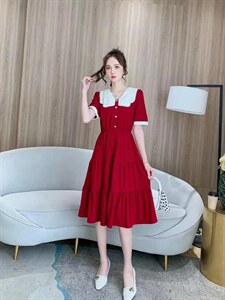 时尚修身显瘦连衣裙夏季有现货,女装连衣裙,千利红